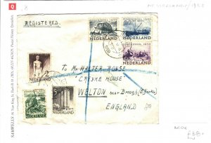 NETHERLANDS Cover Breda Registered GB Yorks 1950 {samwells-covers}SQ8