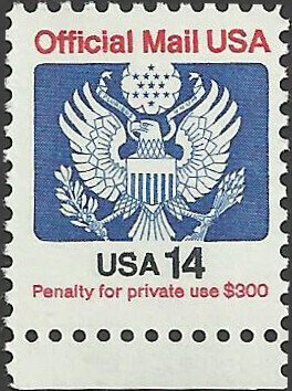 # O129A Mint Never Hinged ( MNH ) EAGLE HOLDING ARROWS AND BRANCH