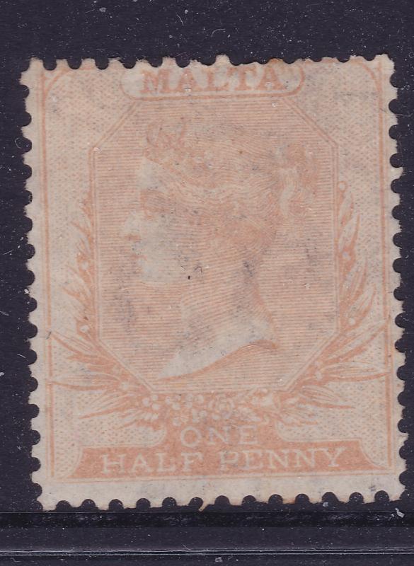 Malta a QV 0.5d yellow crown CC watermark MNG