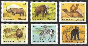 1969 Ajman 412-417 Fauna 6,00 €