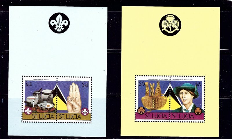 St Lucia 823-24 MNH 1986 Scouting    (ap1301)