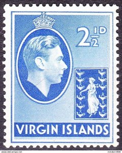 BRITISH VIRGIN ISLANDS 1938 KGVI 2.5d Ultramarine SG114 MH