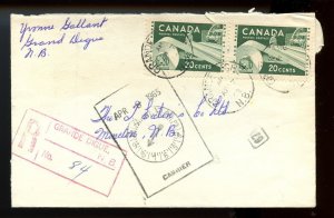 ? GRAND DIGUE, N.B. Registered h/s 1965 cover Canada