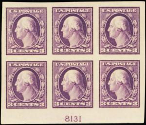 483, Mint 3¢ Superb NH Plate Block of Six Stamps Cat $200.00 - Stuart Katz