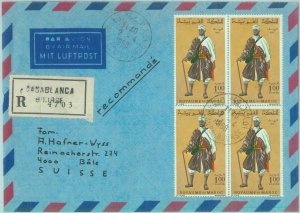 89652 - MOROCCO - Postal History - REGISTERED COVER to SWITZERLAND 1968 Costumes