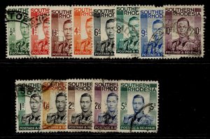 SOUTHERN RHODESIA GVI SG40-52, complete set, FINE USED. Cat £23.