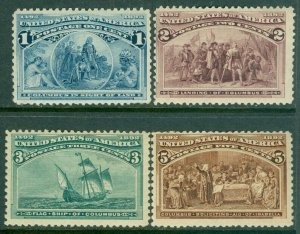 EDW1949SELL : USA 1893 Scott #230-32, 234 F-VF, Mint OG HR. Clean. Catalog $111.