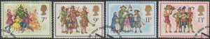 Great Britain #847-850 1978 Set of 4 Christmas Carolers CTO-VF-NG.