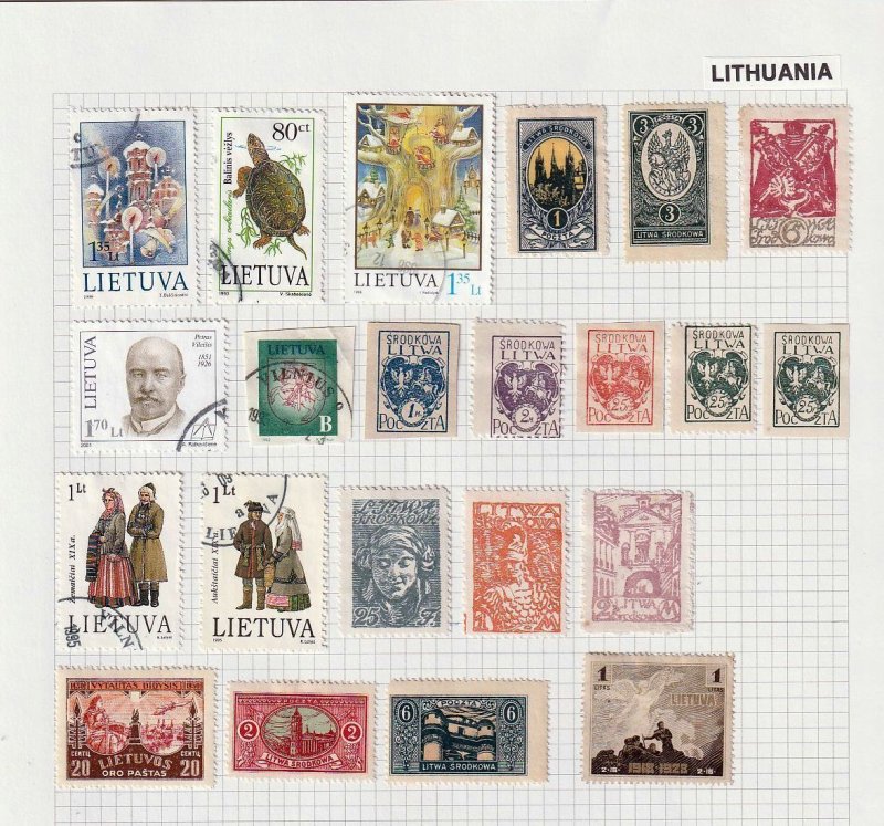 Latvia Lithuania OLD/Modern M&U Collection on Pages(Aprx 120 Items)Goy2988