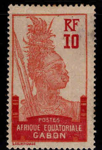 GABON Scott 54 MH* Warrior stamp