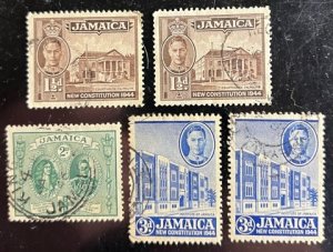 Jamaica Scott# 129(2), 130, 131(2) F/VF Used Lot of 5 Cat $2.05