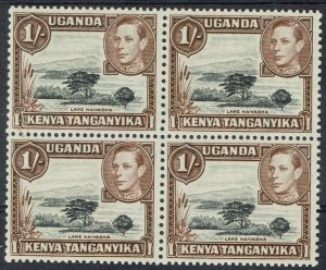 KENYA UGANDA & TANGANYIKA 1938 KGVI LAKE NAIVASHA 1/- MNH ** BLOCK PERF 13 X 11.