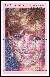 Nevis 1182, MNH, Pricess Diana Photomosaic miniature sheet