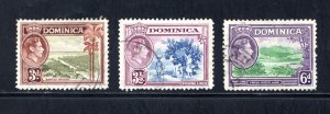 Dominica SC #102-104    F/VF, Used, King George VI,  CV $4.30  ..... 1710174