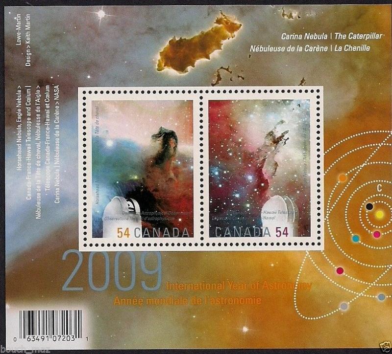 Canada Stamps -Souvenir sheet of 2 -International Year of Astronomy #2323 -MNH