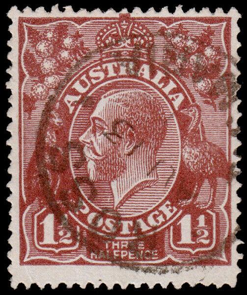 Australia Scott 24, Chocolate, Perf. 14 (1918) Used F-VF M