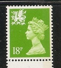 G.B. Wales WMMH34 sg W48 18p Machin MNH