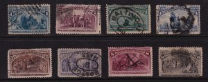 1893 COLUMBIAN Expo 1c to 10c Sc 230 to Sc 237 used set of 8 CV $64 (K5