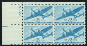 MALACK C 30 F-VF OG NH (or better) Plate Block of 4 ..MORE.. pbs0048