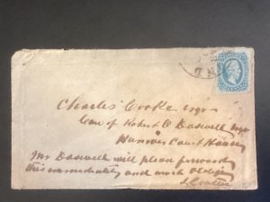 Confederate States cover #11 RICHMOND VA CHARLES COOKE HANOVER CH Daswell