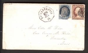 Scott #24, 26 Mixed Franking Cover