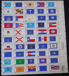 US #1633 - 82 13c State Flags Sheet, VF OG NH, wonderful sheet, crease in top...