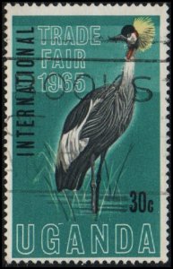 Uganda 95 - Used - 30c Crowned Crane (1965)