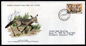 Botswana 184 Bat Eared Fox Typed FDC