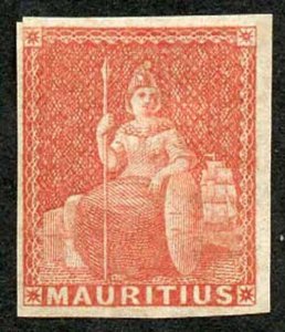 Mauritius SG28 1858 (6d) Vermilion Fine M/M Cat 70 Pounds