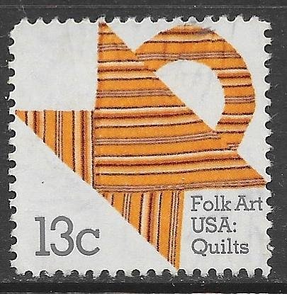 USA 1747: 13c Basket Design Quilt by Christopher Pullman, 1875, used, VF
