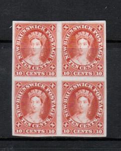 New Brunswick #9P Very Fine Proof Block On India Paper