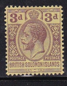 Album Treasures Solomon Islands Scott # 21a 3p George V Mint with Hinge-