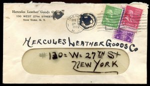 U.S. Scott 806 and 804 Prexies and Scott 852 on Reused 1939 Cover