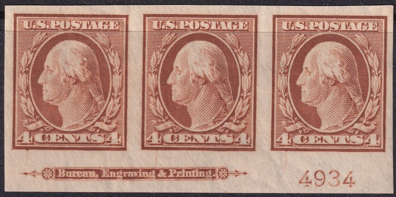 #346 Mint NH, VF, Plate number strip of 3, imprint (CV $130) (CV $25 - ID3061...