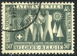 BELGIUM 1958 50c International Labor Organization Issue Sc 516 VFU