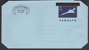 VANUATU overprint on New Hebrides 15fnh Concorde aerogramme fine unused.....J243