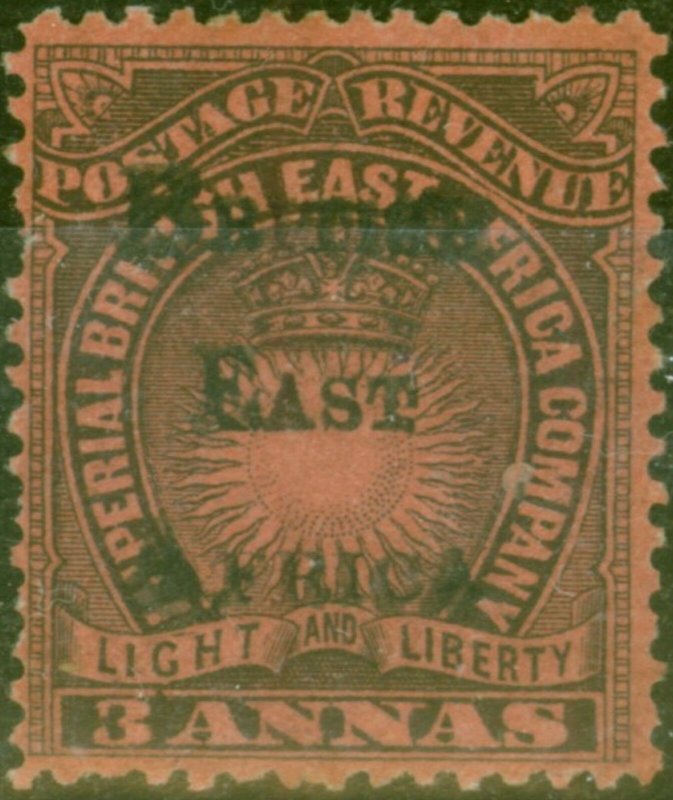 B.E.A. KUT 1895 3a Black-Dull Red SG37 Good Mtd Mint