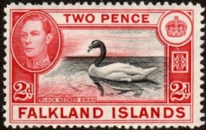 Falkland Islands 86A - Mint-H - 2p Black-necked Swan (1941) (cv $1.40)