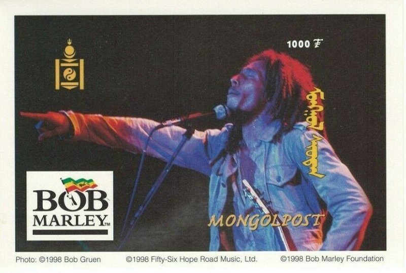 Mongolia #2333 Bob Marley, Music 1v. imperforate souvenir sheet, MNH