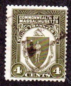 Massachusetts State Revenue Stock Transfer SRS # ST2, used Lot 200559 -01