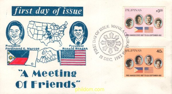 721182 MNH FILIPINAS 1982 VISITA OFICIAL DEL PRESIDENTE MARCOS DE ESTADOS UNIDOS