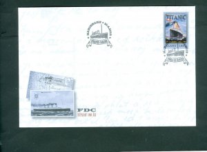 Aland. 2012 FDC. Sinking Of The Titanic 100 Year. White Star Line . Sc.#  328