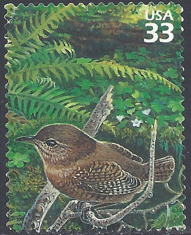 #3378f 33c Pacific Coast Rain Forest Winter Wren 2000 Used