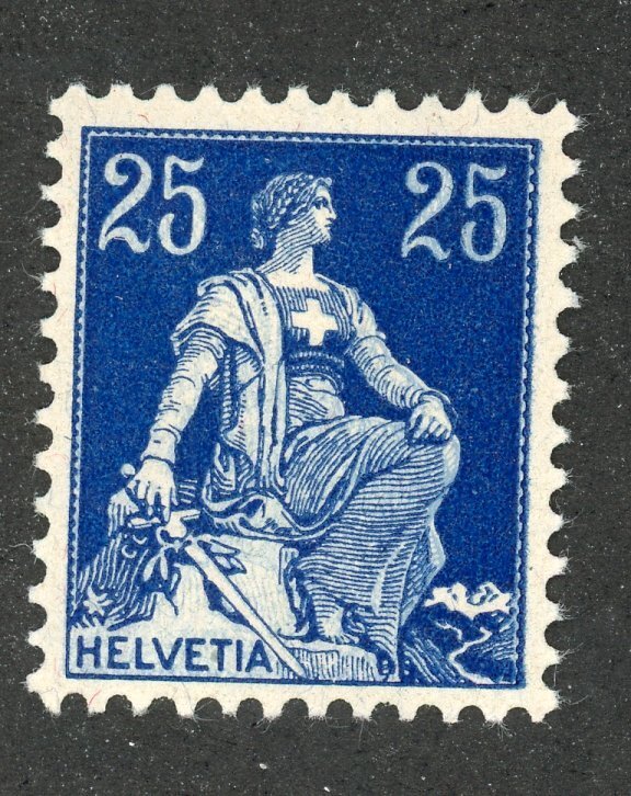 Switzerland 133 MH 1908 2c dp blue
