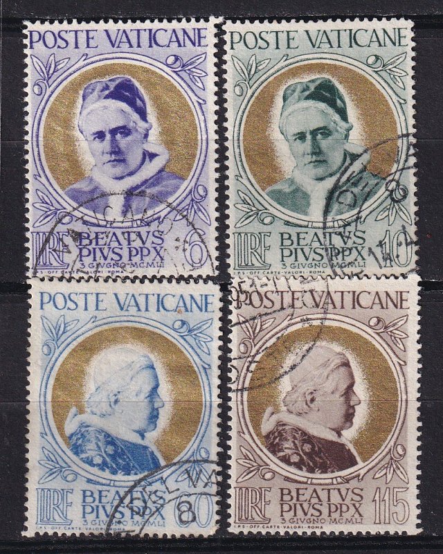 1951 - VATICAN - Pope Pius X - Scott #145-148 - Used