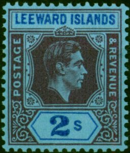 Leeward Islands 1947 2s Deep Purple & Blue-Blue SG111ab Fine LMM