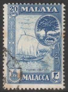 Malaya Malacca Scott 62 - SG56, 1960 Elizabeth II 20c used