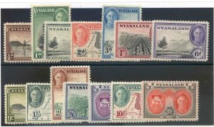 Nyasaland SG144/157 Mounted Mint