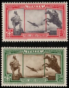 Italy CE1-2 - Mint-H - Garibaldi / Anita Garabaldi / Plane (1932) (cv $32.90)