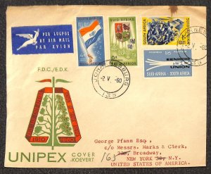 SOUTH AFRICA 235-239 STAMPS MARKS & CLERK JOHANNESBURG FDC FIRST DAY COVER 1960